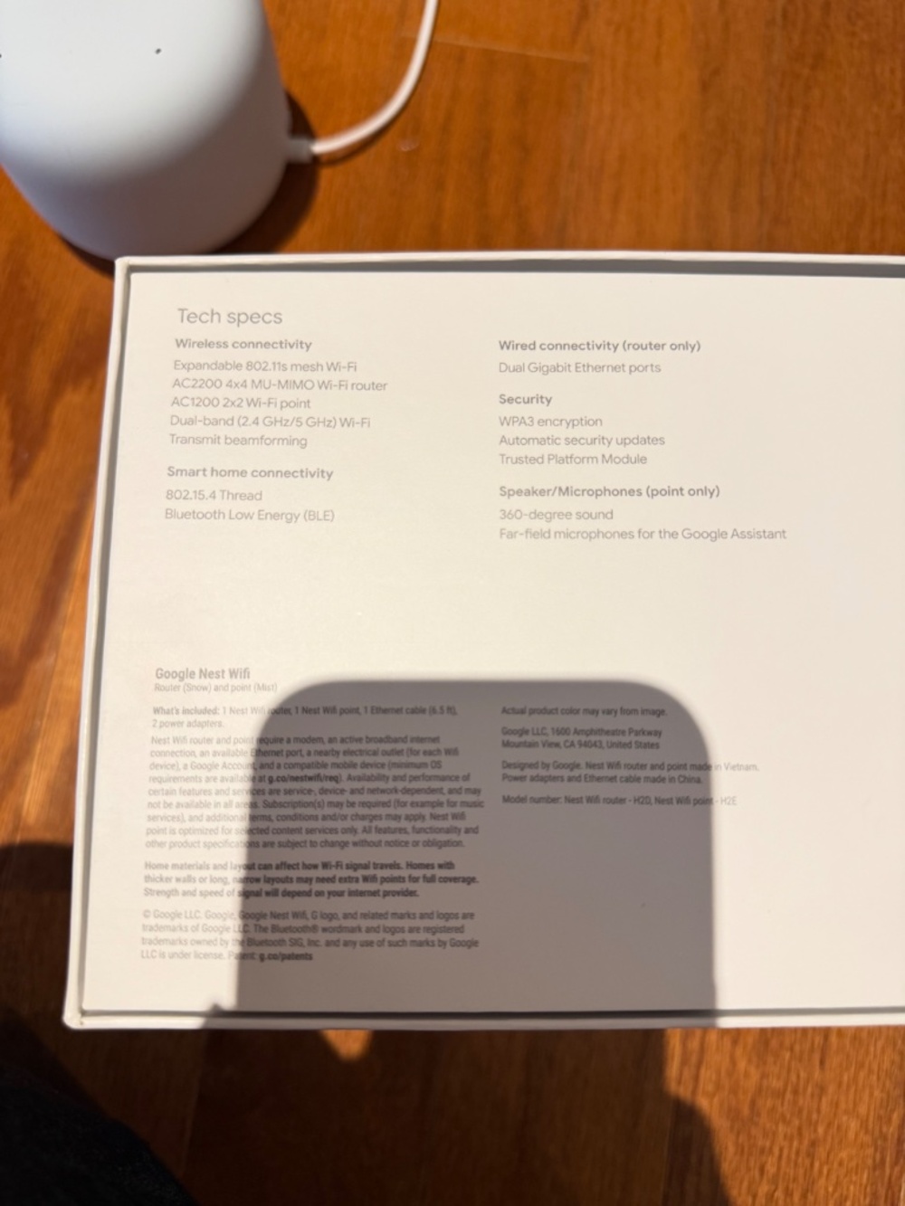 Like New Google Nest Wifi AC2200 Router and Point - Picture 2 of 2